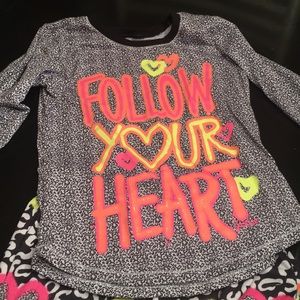 Justice “follow your heart” girls size 12 pajamas